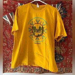 Hanes Yellow Graphic Short Sleeve Tee